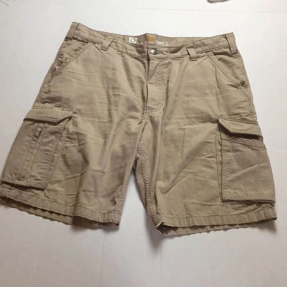 Carhartt Men's Khaki Force Relaxed Fit Cargo Shorts Szโ38